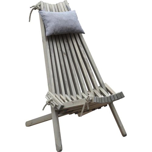 Relaxsessel GAZA-120 aus Kiefer in aschgrau, B/H/T: ca. 69/104/93 cm