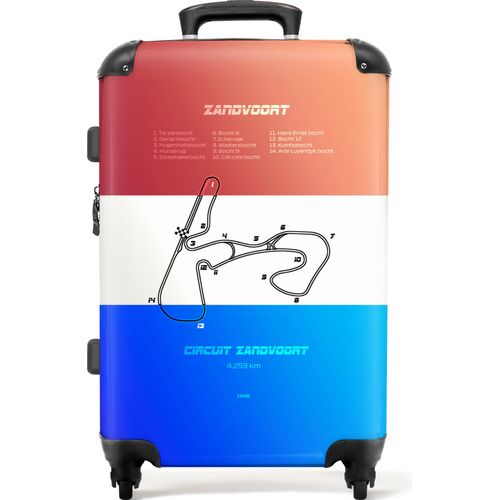 NoBoringSuitcases.com® Großer Koffer - Zandvoort - F1 - Rennstrecke - Rennen - Niederlande - Kombinationsschloss TSA - Hartschalen Trolley 4 Rollen - 72 liter - Reisekoffer - 66 cmKoffer Mittelgroß 67x43x25 cm, 72L,