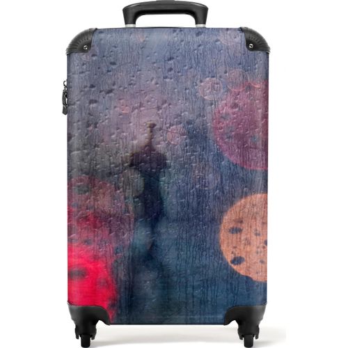 NoBoringSuitcases.com® Koffer Handgepäck Trolley Rollkoffer Kleine Reisekoffer mit 4 Rollen - Abstrakt - Tropfen - Farben - Regen - Cabin Size < 55x40x23 cm & 55x40x20 cm - Fotokoffer - Kabinenkoffer - BoardgepäckHandgepäck Koffer 55x35x20 cm, 36L,
