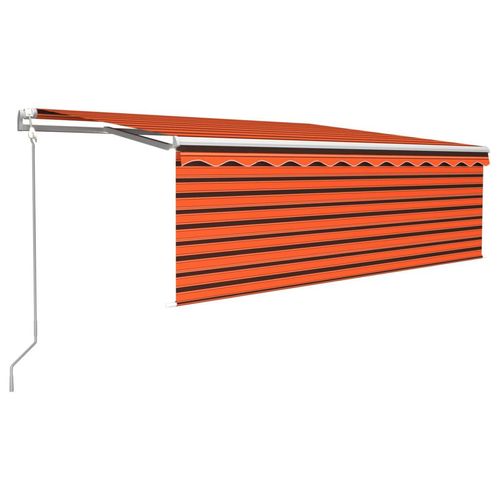 Markisen - HOMMIE, Gelenkarmmarkise Automatisch mit Jalousie 4x3m Orange und Braun 2023