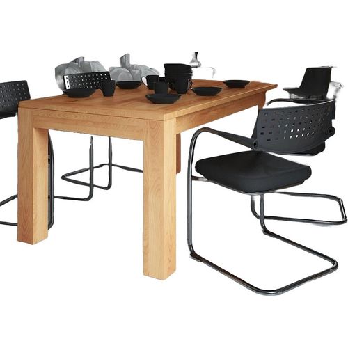 Esstisch Lubic aus Kernbuche massiv 80x120x77 cm mit Holzbeinen