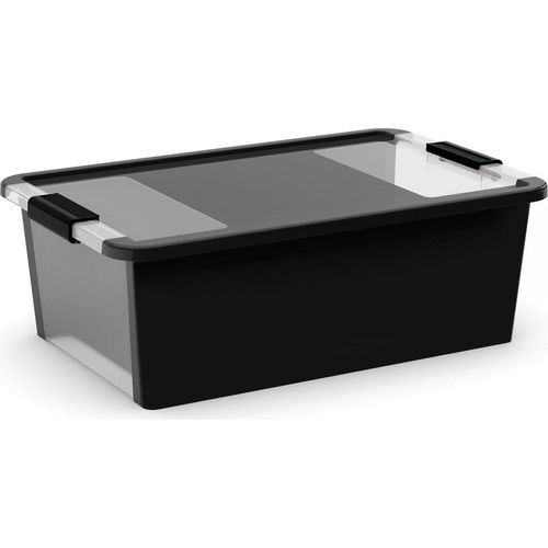 SuperSparSet 10x Mehrzweck Aufbewahrungsbehälter STORAGE mit Deckel | HxBxT 19x55x35cm | 26 Liter | Schwarz | Behälter, Box, Aufbewahrungsbehälter, Aufbewahrungsbox