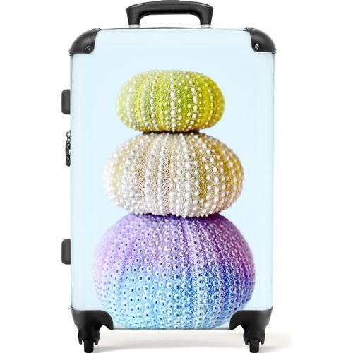 NoBoringSuitcases.com® Großer Koffer - Farben - Natur - Tiere - Meeresbewohner - Kombinationsschloss TSA - Hartschalen Trolley 4 Rollen - 72 liter - Reisekoffer - 66 cmKoffer Mittelgroß 67x43x25 cm, 72L,