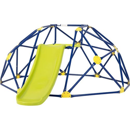 GOPLUS Klettergerüst, Kletterturm mit Rutsche, Stahlrohrrahmen, Spielgerüst Kletterkuppel für Kinder im Alter von 3-10 Jahren