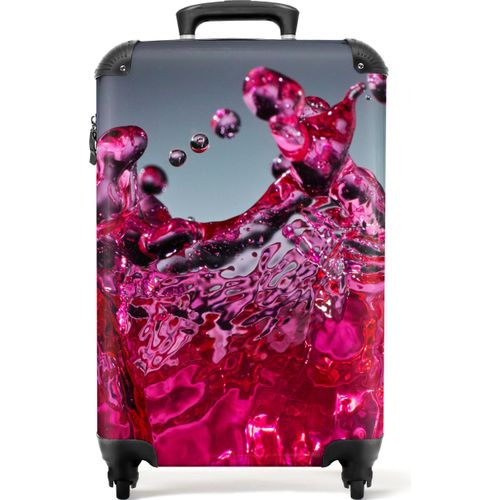 NoBoringSuitcases.com® Koffer Handgepäck Trolley Rollkoffer Kleine Reisekoffer mit 4 Rollen - Wasser - Abstrakt - Rosa - Tropfen - Cabin Size < 55x40x23 cm & 55x40x20 cm - Fotokoffer - Kabinenkoffer - BoardgepäckHandgepäck Koffer 55x35x20 cm, 36L,