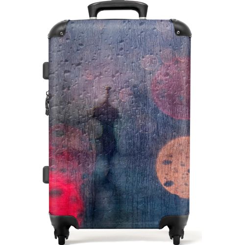 NoBoringSuitcases.com® Großer Koffer - Abstrakt - Tropfen - Farben - Regen - Kombinationsschloss TSA - Hartschalen Trolley 4 Rollen - 72 liter - Reisekoffer - 66 cmKoffer Mittelgroß 67x43x25 cm, 72L,
