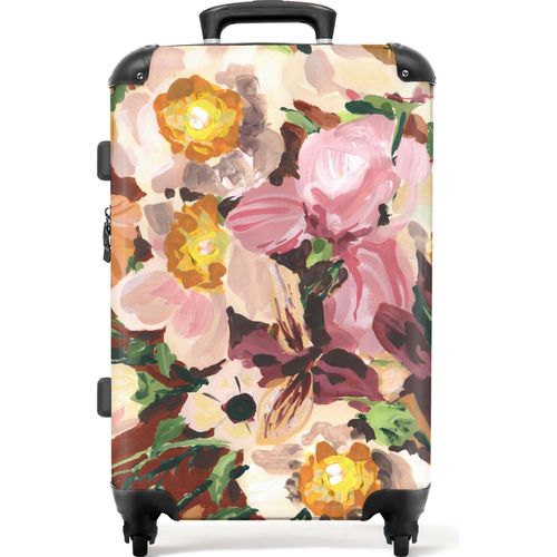 NoBoringSuitcases.com® Großer Koffer - Blumen - Pflanzen - Orchidee - Kunst - Kombinationsschloss TSA - Hartschalen Trolley 4 Rollen - 72 liter - Reisekoffer - 66 cmKoffer Mittelgroß 67x43x25 cm, 72L,