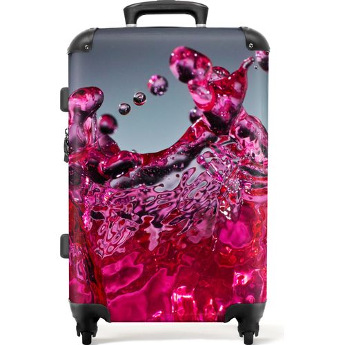 NoBoringSuitcases.com® Großer Koffer - Wasser - Abstrakt - Rosa - Tropfen - Kombinationsschloss TSA - Hartschalen Trolley 4 Rollen - 72 liter - Reisekoffer - 66 cmKoffer Mittelgroß 67x43x25 cm, 72L,