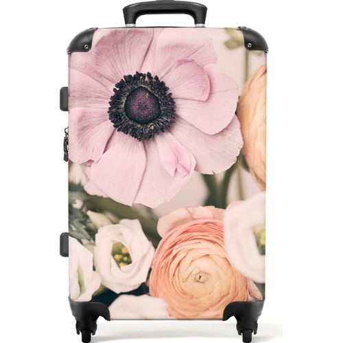 NoBoringSuitcases.com® Großer Koffer - Blumen - Natur - Pflanzen - Kombinationsschloss TSA - Hartschalen Trolley 4 Rollen - 72 liter - Reisekoffer - 66 cmKoffer Mittelgroß 67x43x25 cm, 72L,