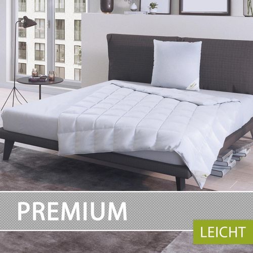 Bettwaren-Shop Daunen Sommerdecke Premium leicht, Füllung: 90% Daunen, 10% Federn 200x200 cm