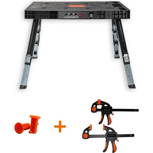 FUXTEC 5in1 Universal-Werkbank FX-WB Bundle inkl. Schaubzwingen & Halter