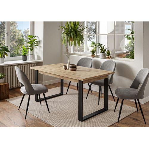 Möbelset ART- O Artisan Eiche, Polsterstoff:Grau Velvet
