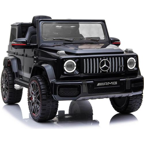 Mercedes Benz G63 AMG Kinderauto Kinder Elektroauto Elektrofahrzeug Kinderfahrzeug 4x4 12V 9Ah Ledersitz EVA Soft Reifen Schwarz Lackiert