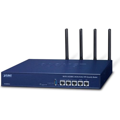 PLANET Wi-Fi 6 AX2400 2.4GHz/5GHz, Eingebauter Ethernet-Anschluss, Blau, Tabletop-Router