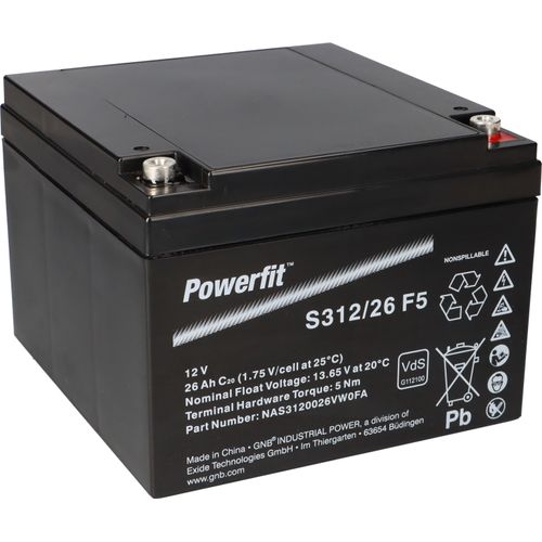 Exide Powerfit Bleiakku AGM 12V 26Ah S312/26 F5