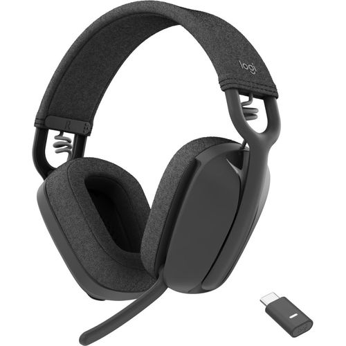 Logitech Zone Vibe Wireless - Headset - ohrumschlieend - Bluetooth - kabellos - Adapter USB-C via Bluetooth - Graphite - optimiert fr UC