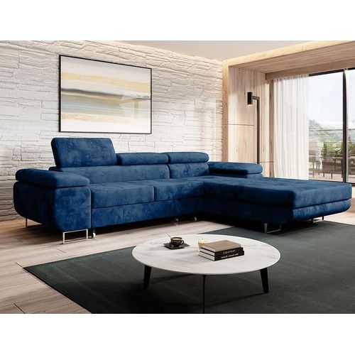 MODERNO Ecksofa mit Schlaffunktion Monolith Velours 72x279x205cm 