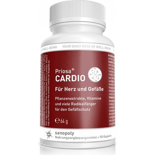Sanopoly Priosa® Cardio | 120 Kapseln | Pflanzenextrakte & Vitamine | vegan