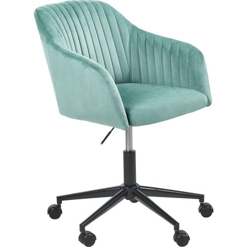 BELIANI Arbeitshocker Mintgrün Samtstoff Modern Höhenverstellbar Drehbar Rollbar Bürostuhl Home-Office Büro Arbeitszimmer Ausstattung Sitzmöbel