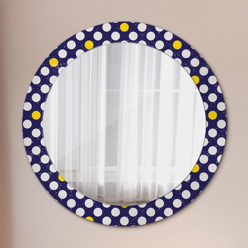 Spiegel - Mirror zum Wandspiegel Schlafzimmer – Schminkspiegel- retro Punkte- Ø70cm