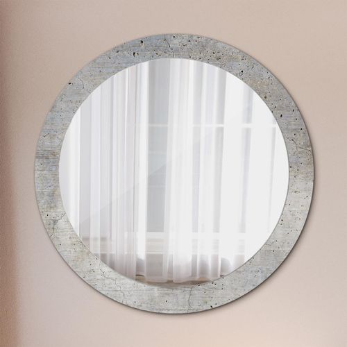 Spiegel - Mirror zum Wandspiegel Schlafzimmer – Schminkspiegel- grau Beton- Ø80cm