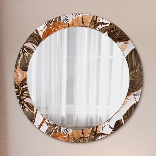 Spiegel - Mirror zum Wandspiegel Schlafzimmer – Schminkspiegel- Palme Blätter- Ø70cm