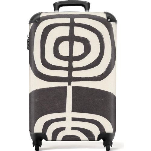 NoBoringSuitcases.com® Koffer Handgepäck Trolley Rollkoffer Kleine Reisekoffer mit 4 Rollen - Abstrakt - Schwarz - Blume - Pflanze - Cabin Size < 55x40x23 cm & 55x40x20 cm - Fotokoffer - Kabinenkoffer - BoardgepäckHandgepäck Koffer 55x35x20 cm, 36L,