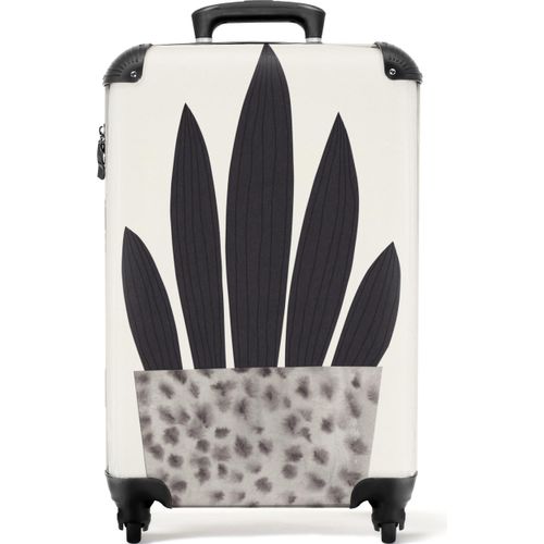 NoBoringSuitcases.com® Koffer Handgepäck Trolley Rollkoffer Kleine Reisekoffer mit 4 Rollen - Pflanzen - Vase - Pastell - Blumen - Cabin Size < 55x40x23 cm & 55x40x20 cm - Fotokoffer - Kabinenkoffer - BoardgepäckHandgepäck Koffer 55x35x20 cm, 36L,
