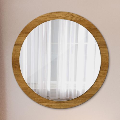 Spiegel - Mirror zum Wandspiegel Schlafzimmer – Schminkspiegel- rustikal Eiche- Ø90cm