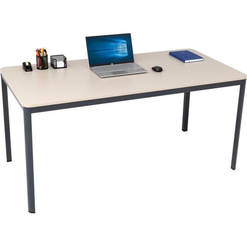 Schreibtisch Nova, 140x70x75 cm, Sandfarbe/anthrazit