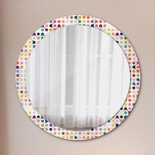 Spiegel - Mirror zum Wandspiegel Schlafzimmer – Schminkspiegel- multicolor nahtlos- Ø90cm