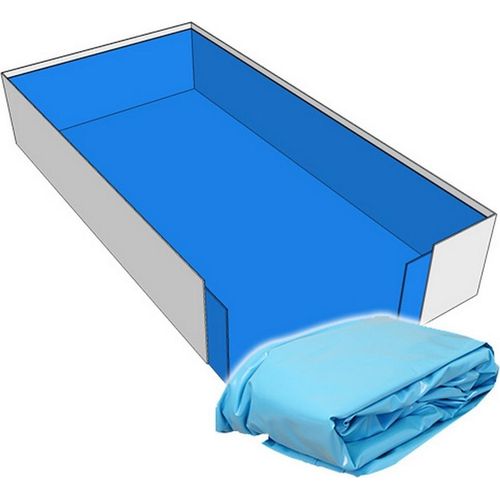 Poolfolie Rechteck Pool I 500 x 300 x 150 cm I 0,8 mm I blau I Keilbiese I ausgebildete Ecken