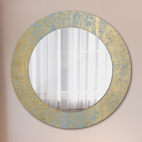 Spiegel - Mirror zum Wandspiegel Schlafzimmer – Schminkspiegel- golden Folie Textur- Ø60cm