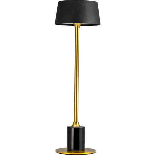 Tischlampe, Kabellos Dimmbar Tischleuchte, Led Tischleuchte Metall, Leselampe, USB Wiederaufladbare, YOYO Marmor Messing schwarz