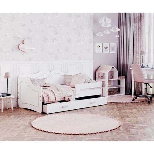 Kinderbett Jugendbett Babybett Princess Gitterbett Kinderzimmer neu 160x80 Weiss