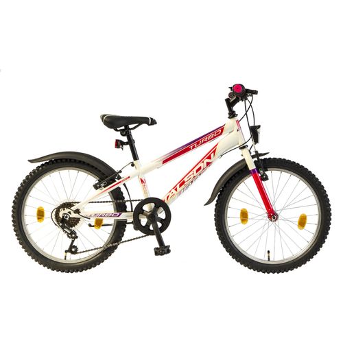 TALSON 20 Zoll Fahrrad TURBO mit 6 Gang Schaltung und Beleuchtung nach StVZO Weiß