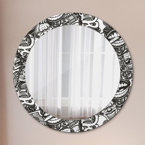 Spiegel - Mirror zum Wandspiegel Schlafzimmer – Schminkspiegel- Abstrakt flüssig- Ø70cm