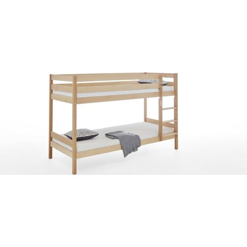 Etagenbett Lupo Buche massiv 90x200 cm mit Roste und Matratzen