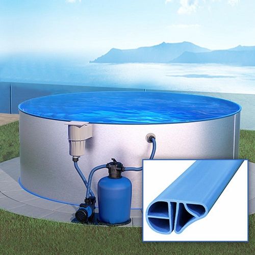Rund Pool Ø 500 x 150 cm I STARTER SET I Poolfolie blau 0,8 mm I Filteranlage I BASIC Handlauf
