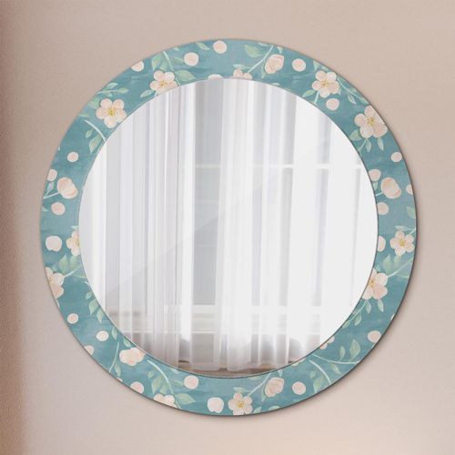 Spiegel - Mirror zum Wandspiegel Schlafzimmer – Schminkspiegel- floral Muster- Ø70cm