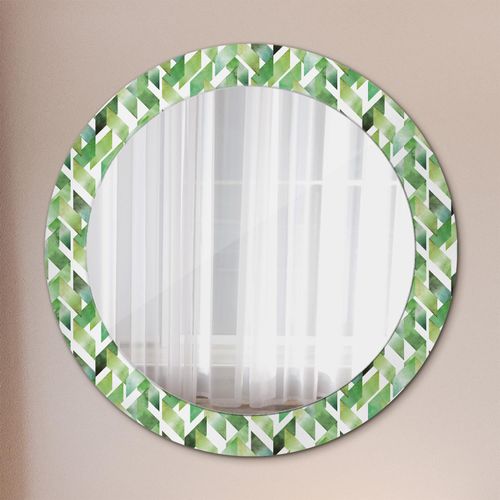 Spiegel - Mirror zum Wandspiegel Schlafzimmer – Schminkspiegel- Fischgrätenmuster- Ø70cm