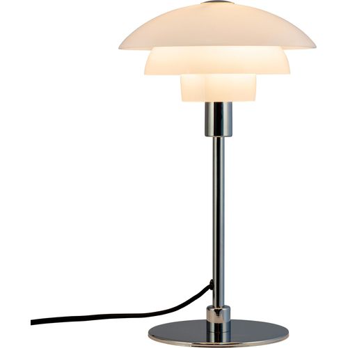 Tischlampe, Tischleuchte, Nachttischlampe, Schreibtischlampe, LED Leselampe, Morph D21 Opal Chrom