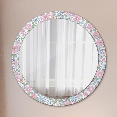 Spiegel - Mirror zum Wandspiegel Schlafzimmer – Schminkspiegel- sanft Blumen- Ø90cm