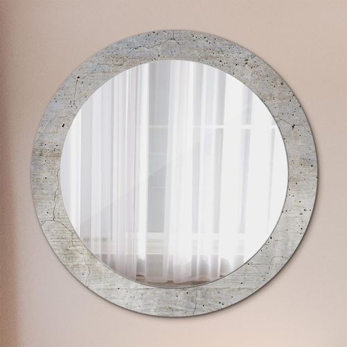 Spiegel - Mirror zum Wandspiegel Schlafzimmer – Schminkspiegel- grau Beton- Ø70cm