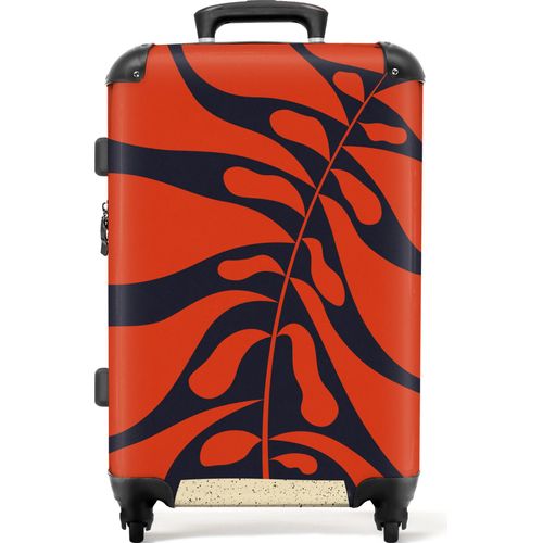 NoBoringSuitcases.com® Großer Koffer - Pflanze - Rot - Abstrakt - Vase - Kombinationsschloss TSA - Hartschalen Trolley 4 Rollen - 72 liter - Reisekoffer - 66 cmKoffer Mittelgroß 67x43x25 cm, 72L,
