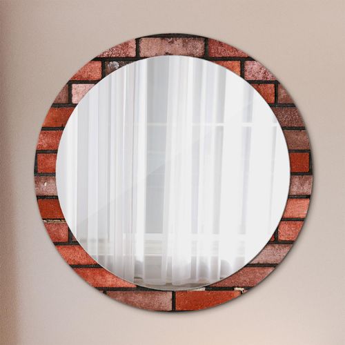 Spiegel - Mirror zum Wandspiegel Schlafzimmer – Schminkspiegel- Rot Ziegel- Ø90cm
