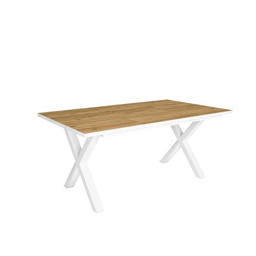 Esstische, 8 gäste, 167x90x75cm, Robust und stabil, Eiche und weiß, Industrielles Stil