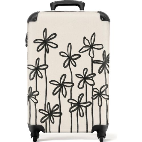 NoBoringSuitcases.com® Koffer Handgepäck Trolley Rollkoffer Kleine Reisekoffer mit 4 Rollen - Blumen - Pflanzen - Pastell - Abstrakt - Cabin Size < 55x40x23 cm & 55x40x20 cm - Fotokoffer - Kabinenkoffer - BoardgepäckHandgepäck Koffer 55x35x20 cm, 36L,