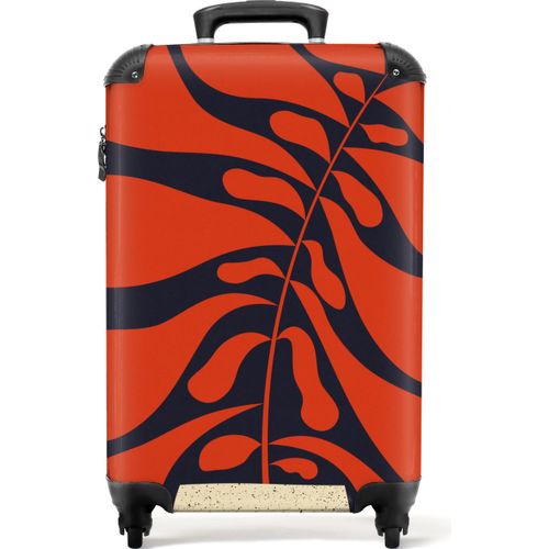 NoBoringSuitcases.com® Koffer Handgepäck Trolley Rollkoffer Kleine Reisekoffer mit 4 Rollen - Pflanze - Rot - Abstrakt - Vase - Cabin Size < 55x40x23 cm & 55x40x20 cm - Fotokoffer - Kabinenkoffer - BoardgepäckHandgepäck Koffer 55x35x20 cm, 36L,
