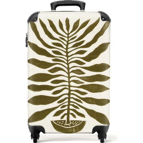 NoBoringSuitcases.com® Koffer Handgepäck Trolley Rollkoffer Kleine Reisekoffer mit 4 Rollen - Pflanzen - Vase - Blumen - Pastell - Cabin Size < 55x40x23 cm & 55x40x20 cm - Fotokoffer - Kabinenkoffer - BoardgepäckHandgepäck Koffer 55x35x20 cm, 36L,